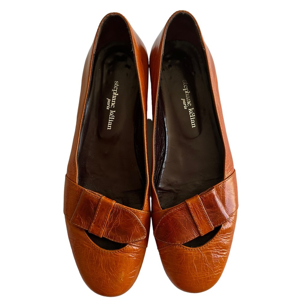 STEPHANE KELIAN Made in France Rust Orange Leather Flats * 6.5 UK | 8.5 - 9 US